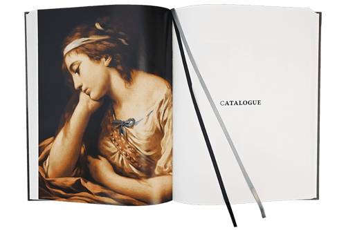 L'intérieur d'un livre avec des images d'œuvres d'art