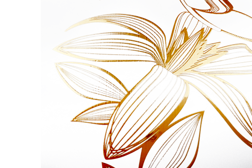 Image florale marquage à chaud Image florale par marquage à chaud rouge et noir